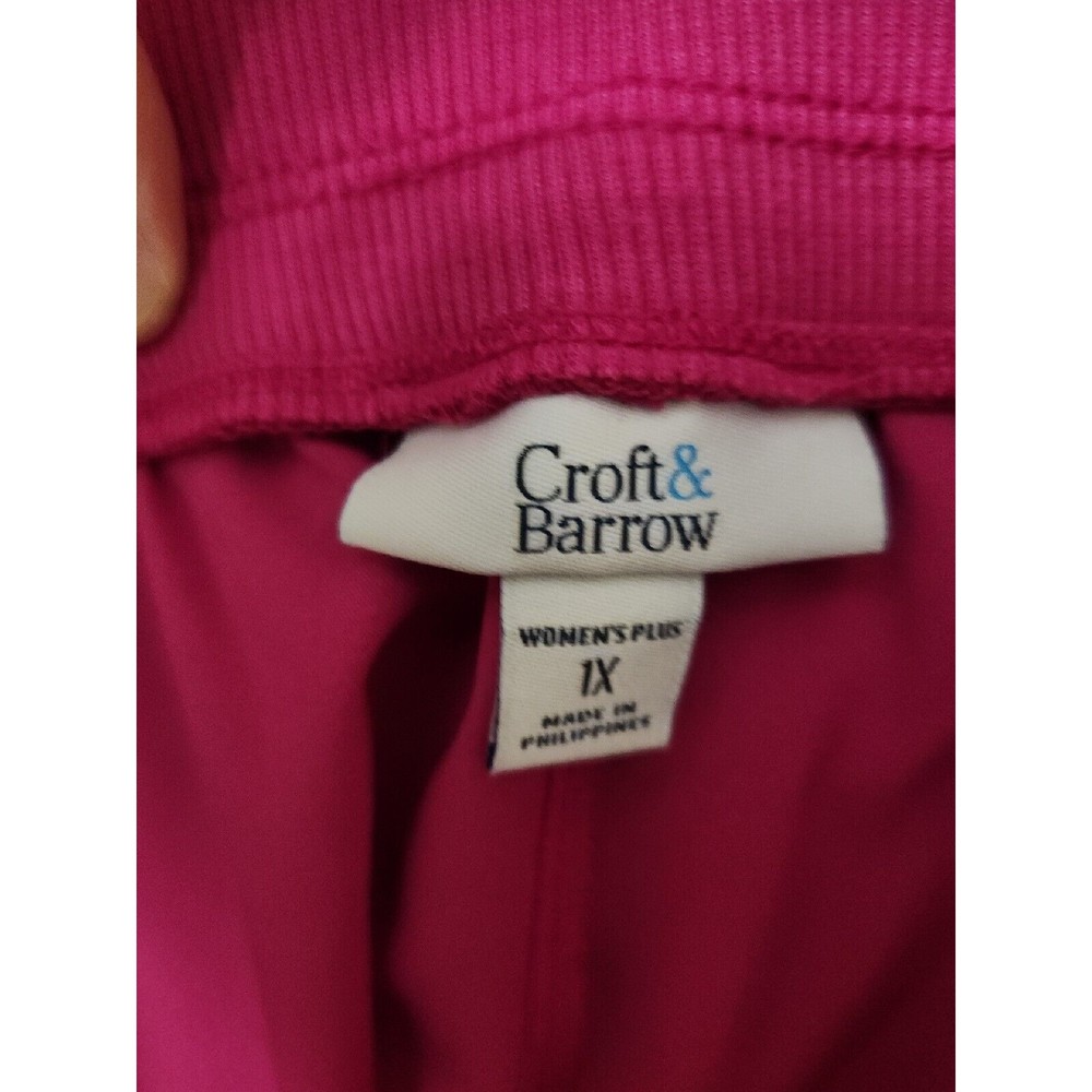 Croft & Barrow Lightweight Shorts Womens 1X Pink Pull On Wicking NEW - Picture 5 of 7
